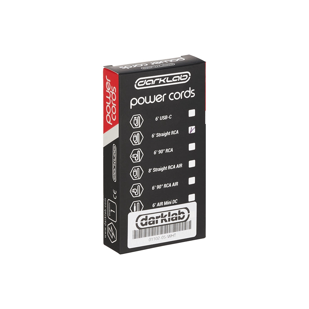 Darklab 6’ Straight RCA Cable — White - Darklab Tattoo Supplies