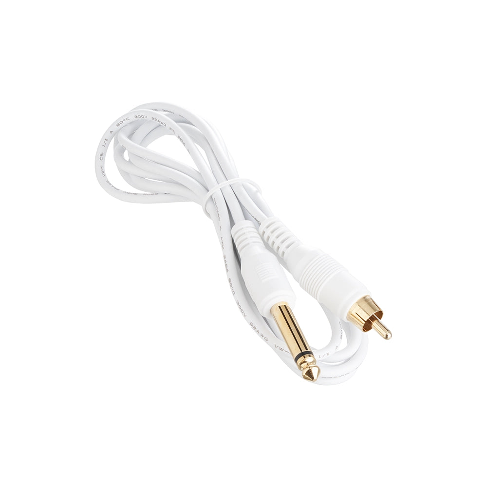 Darklab 6’ Straight RCA Cable — White - Darklab Tattoo SuppliesDarklab 6’ Straight RCA Cable — White