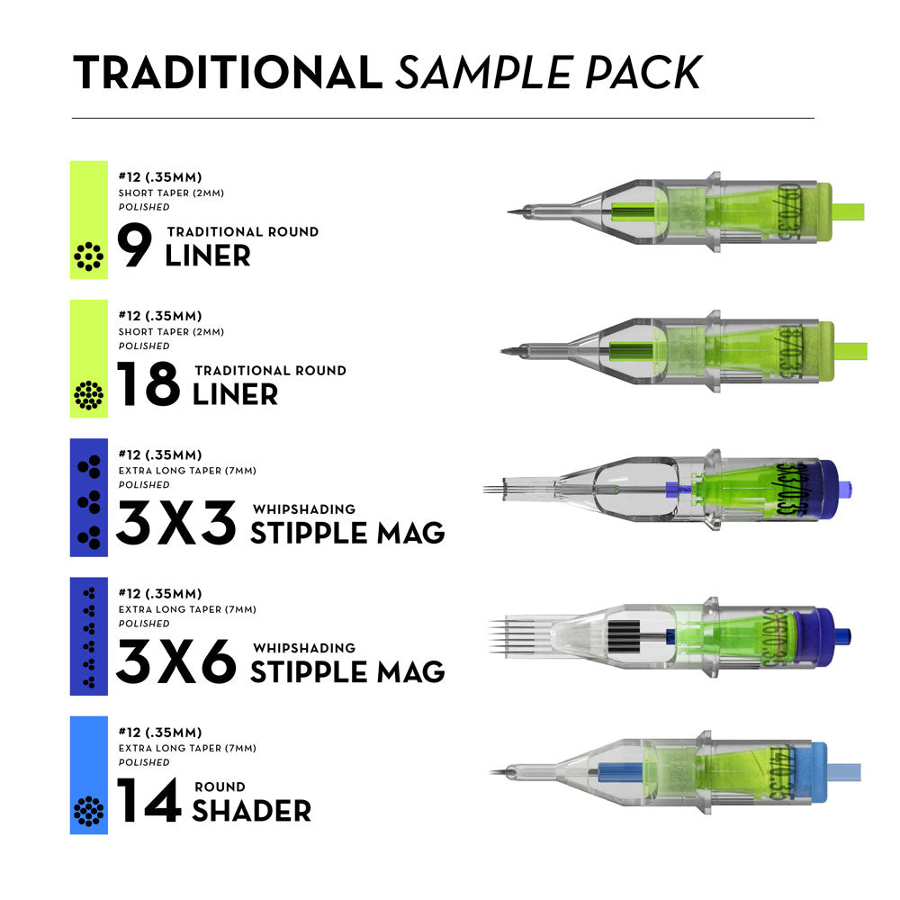 Peak Stellar Needle Cartridges — Sample Pack - Darklab Tattoo Supplies