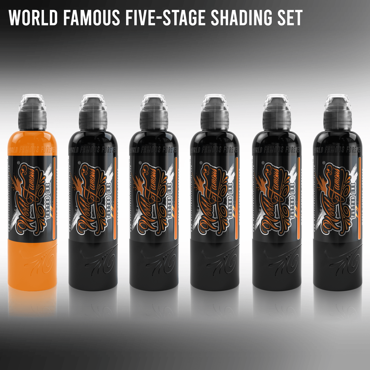World Famous Five-Stage Shading Set | World Famous Tattoo Ink - Darklab Tattoo Supplies
