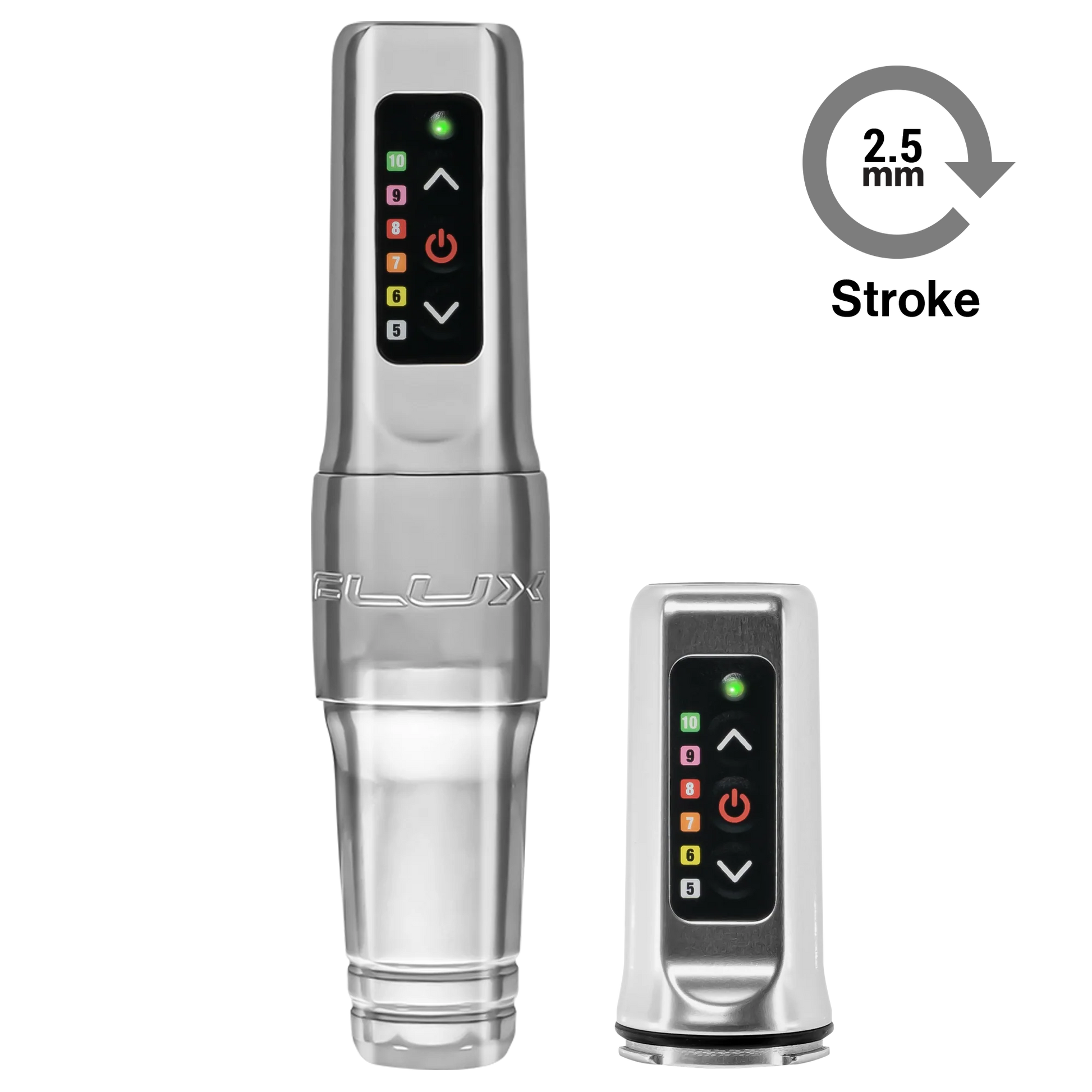 Flux Mini Silver with Extra Battery - Darklab Tattoo SuppliesFlux Mini Silver with Extra Battery