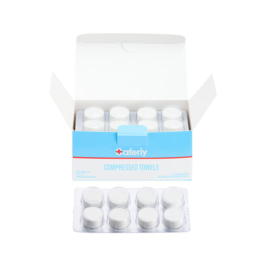 Saferly Lustra Compressed Towels — Box of 32