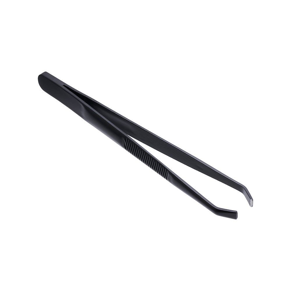 Saferly Anti-Static Black Slanted Tweezers - Darklab Tattoo Supplies