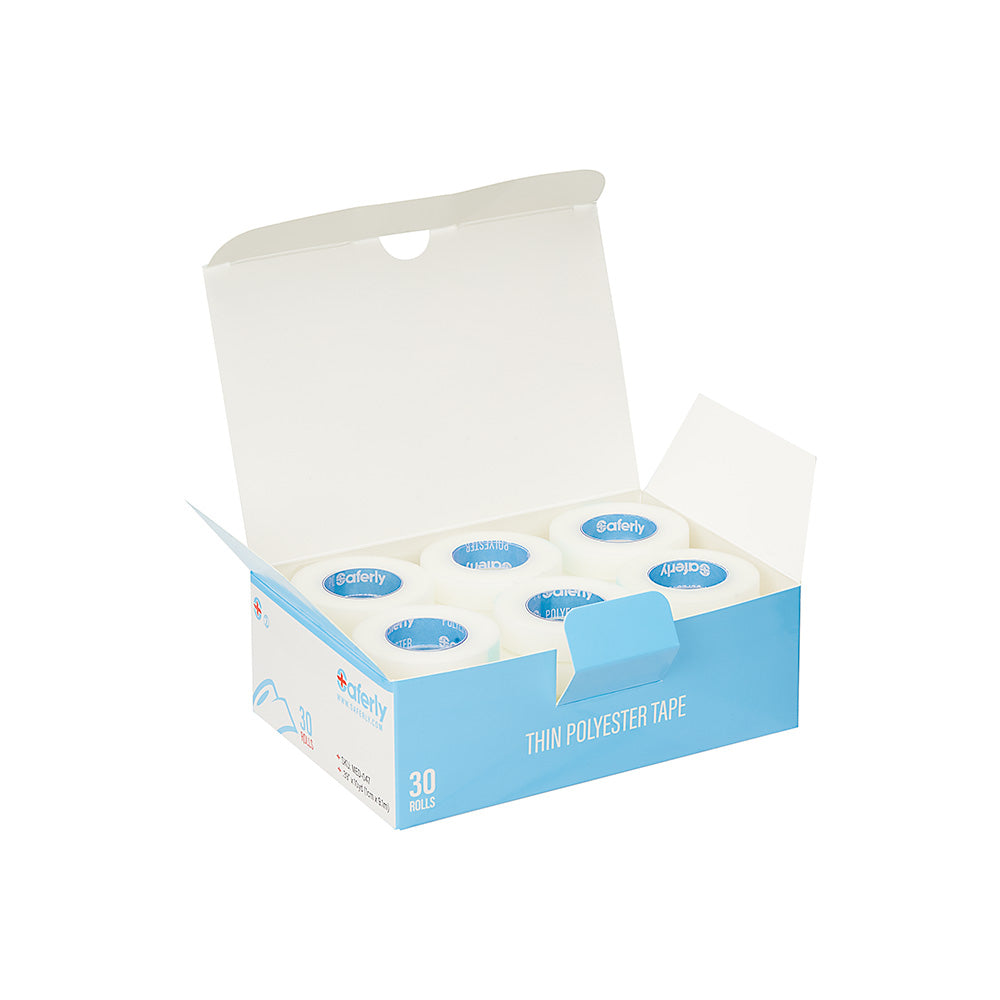 Thin Polyester Saferly Medical Tape 1cm - Price Per Case - Darklab Tattoo Supplies