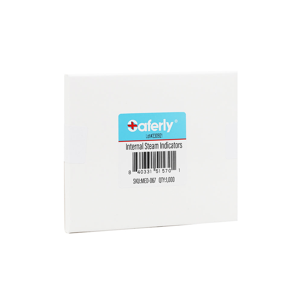 Saferly Internal Steam Indicators - Used with Sterilization Pouches - Price Per 1 Box of 1000 - Darklab Tattoo SuppliesSaferly Internal Steam Indicators - Used with Sterilization Pouches - Price Per 1 Box of 1000