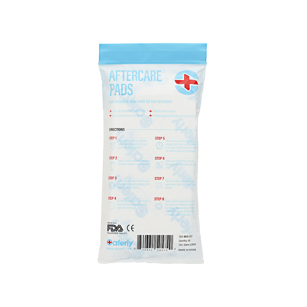 Saferly Aftercare Pads — Pack of 10 — Pick Size - Darklab Tattoo SuppliesSaferly Aftercare Pads — Pack of 10 — Pick Size