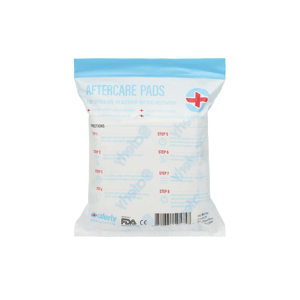 Saferly Aftercare Pads — Pack of 10 — Pick Size - Darklab Tattoo SuppliesSaferly Aftercare Pads — Pack of 10 — Pick Size