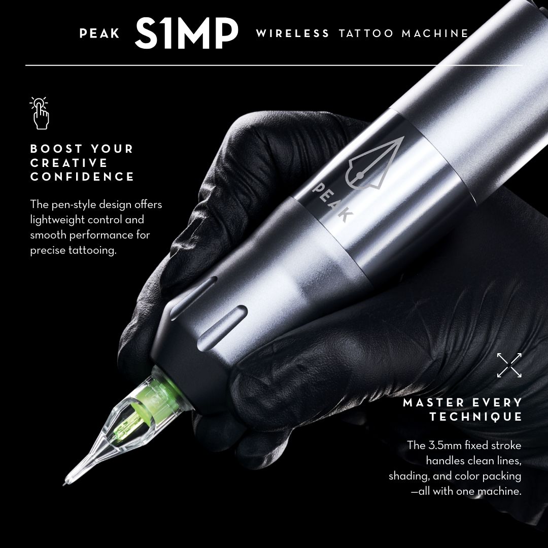 Peak S1-MP Wireless Tattoo Machine - Darklab Tattoo SuppliesPeak S1-MP Wireless Tattoo Machine