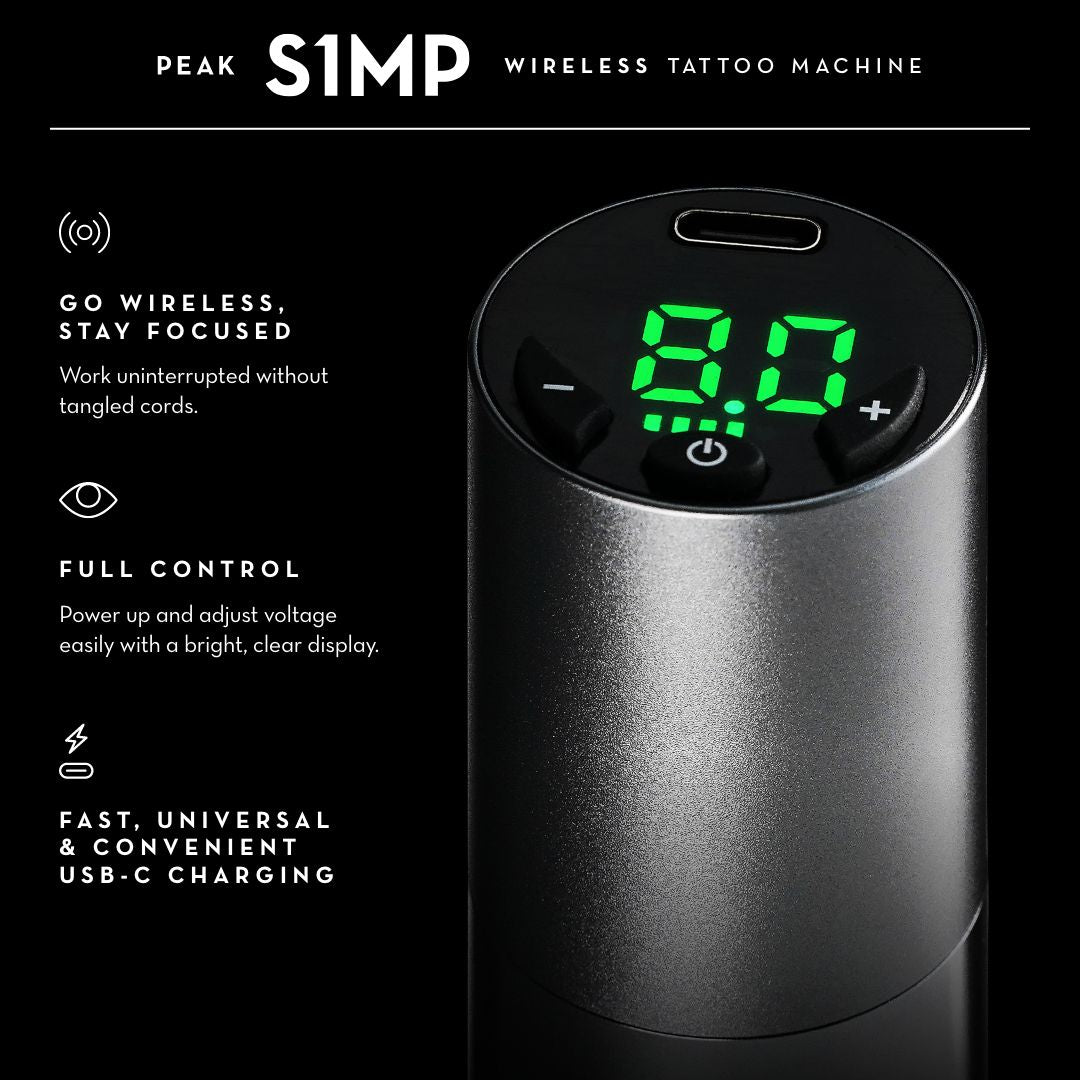 Peak S1-MP Wireless Tattoo Machine - Darklab Tattoo Supplies