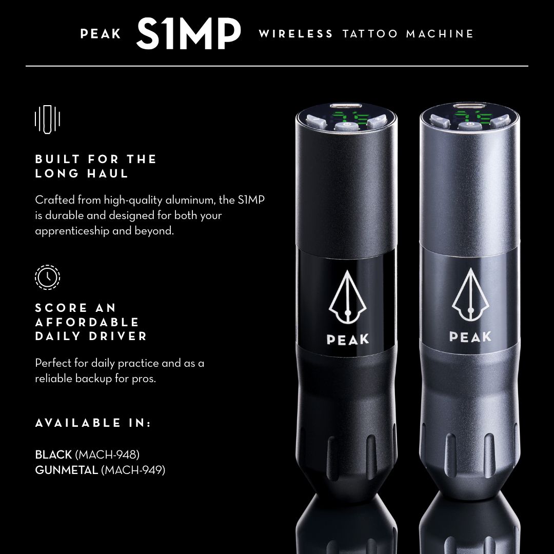 Peak S1-MP Wireless Tattoo Machine - Darklab Tattoo Supplies