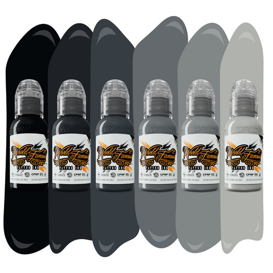 Mono Chromatic Set — World Famous Tattoo Ink — Pick Size - Darklab Tattoo Supplies Mono Chromatic Set — World Famous Tattoo Ink — Pick Size