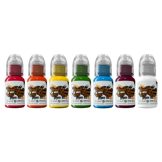 7Color Simple Set — World Famous Tattoo Ink — 1/2oz