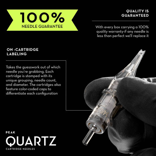 Peak Needles Quartz Box of 20 Cartridge Tattoo Needles