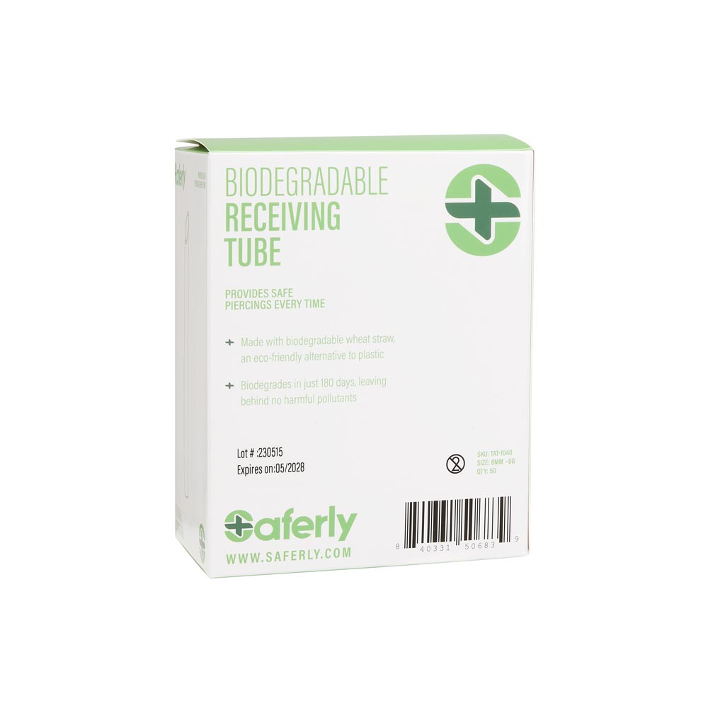 Saferly Biodegradable Receiving Tubes — Box of 50 — Pick Size - Darklab Tattoo Supplies