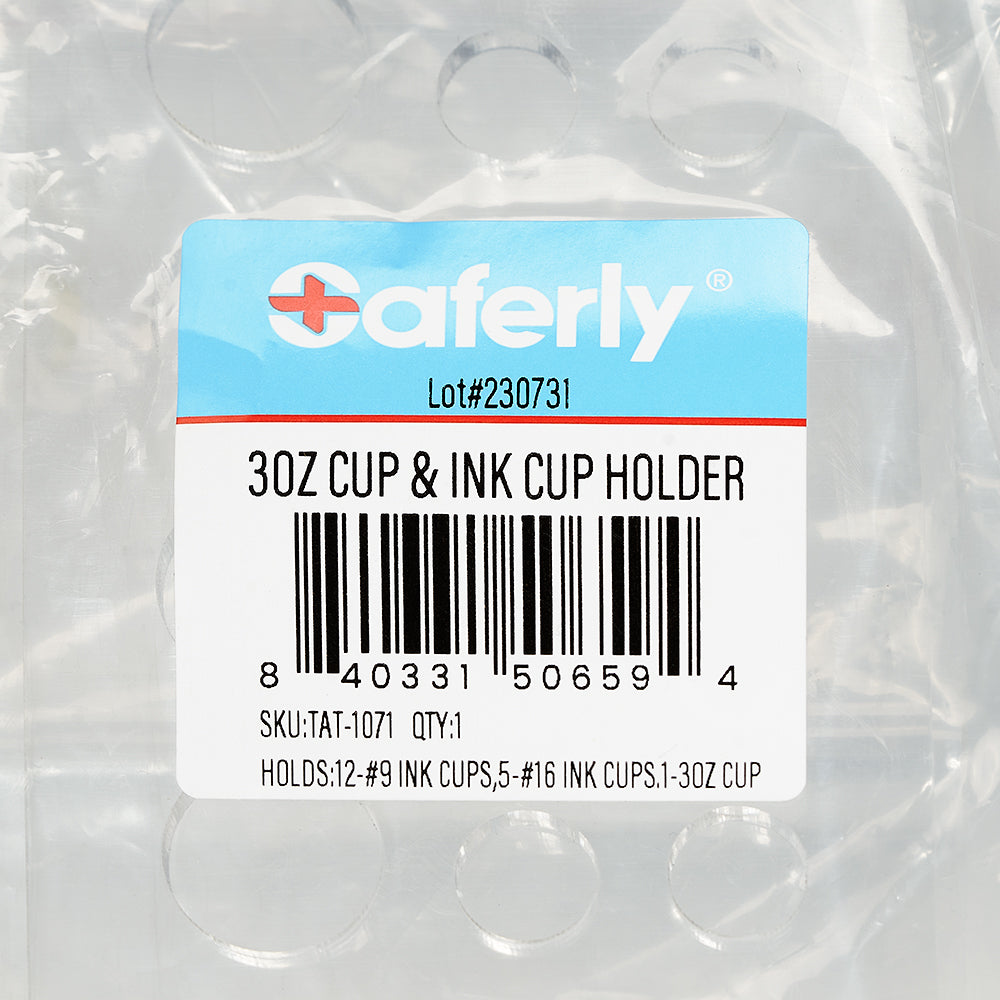 Saferly Acrylic Rinse Cup + Ink Cap Holder - Darklab Tattoo Supplies