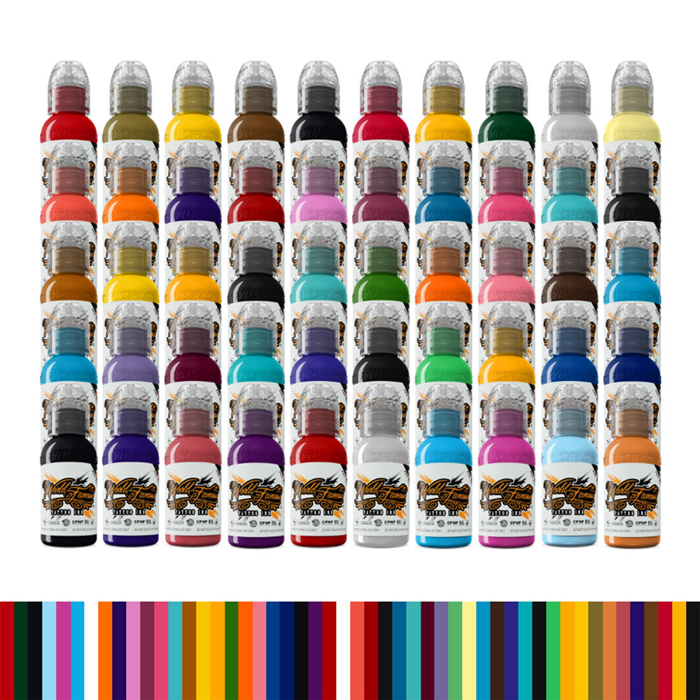 50 color Set — World Famous — 1oz - Darklab Tattoo Supplies50 color Set — World Famous — 1oz