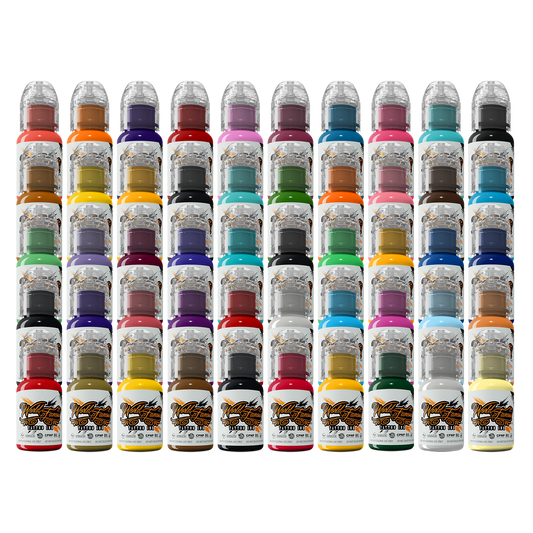 50 color Set — World Famous — 1oz - Darklab Tattoo Supplies 50 color Set — World Famous — 1oz