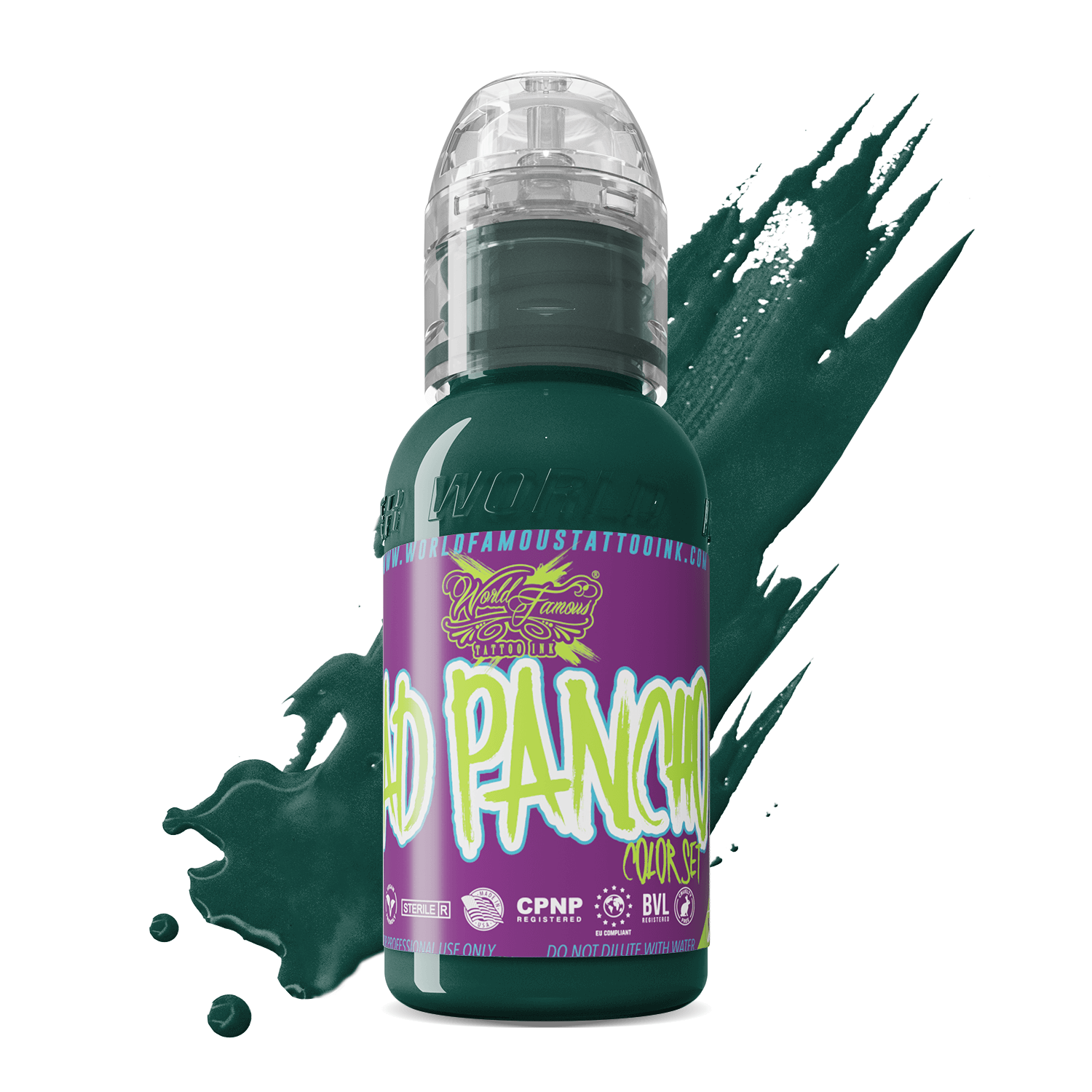 A.D. Pancho Proteam Color - Deep Green | World Famous Tattoo Ink - Darklab Tattoo SuppliesA.D. Pancho Proteam Color - Deep Green | World Famous Tattoo Ink