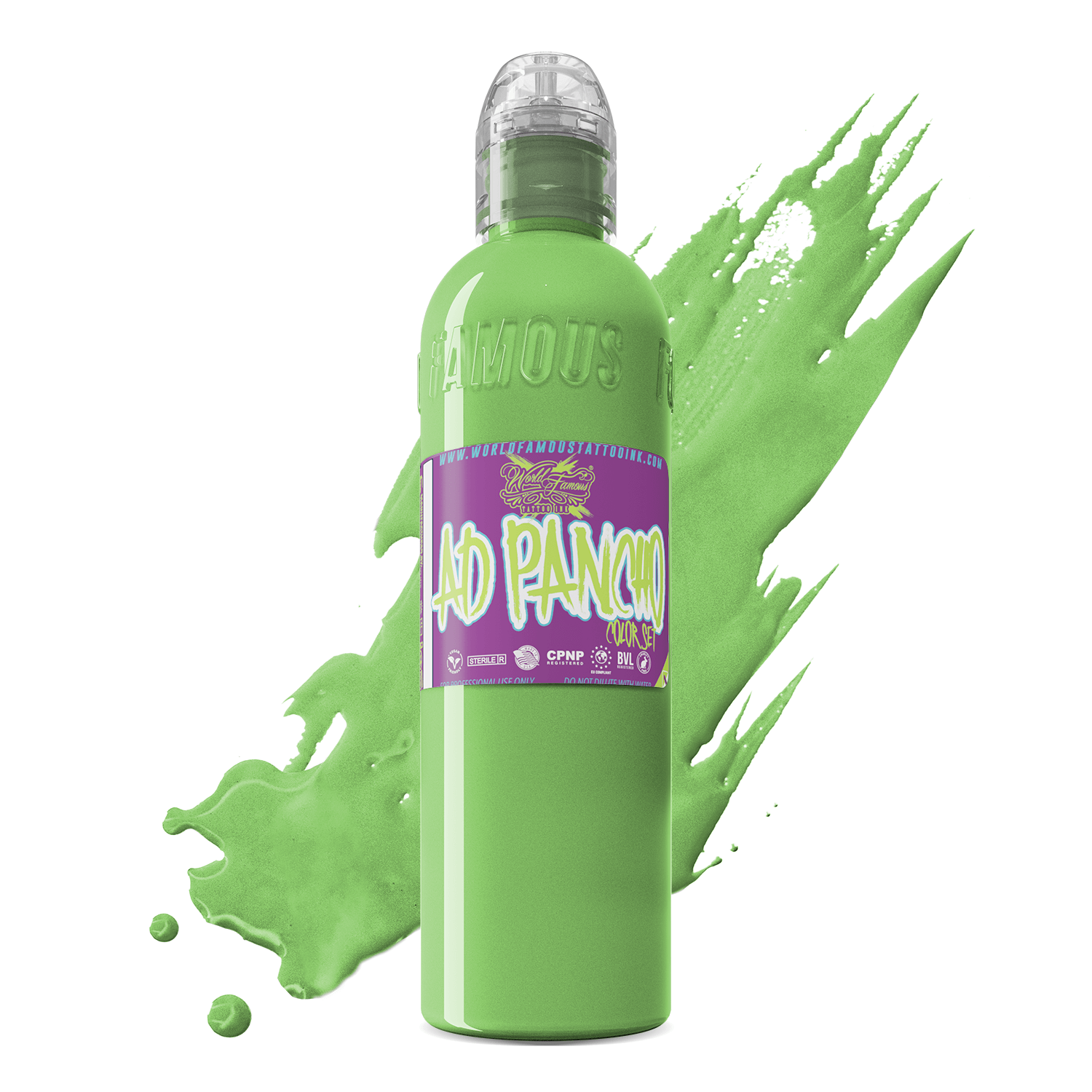 A.D. Pancho Proteam Color - Light Green | World Famous Tattoo Ink - Darklab Tattoo SuppliesA.D. Pancho Proteam Color - Light Green | World Famous Tattoo Ink