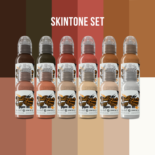 12 Color Skintone Set 1 oz | World Famous Tattoo Ink - Darklab Tattoo Supplies 12 Color Skintone Set 1 oz | World Famous Tattoo Ink