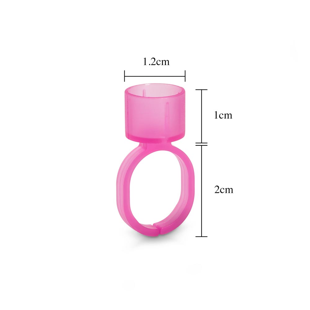Cosmetic Ink Cup Holder Finger Ring — Pink — Bag of 50 - Darklab Tattoo Supplies
