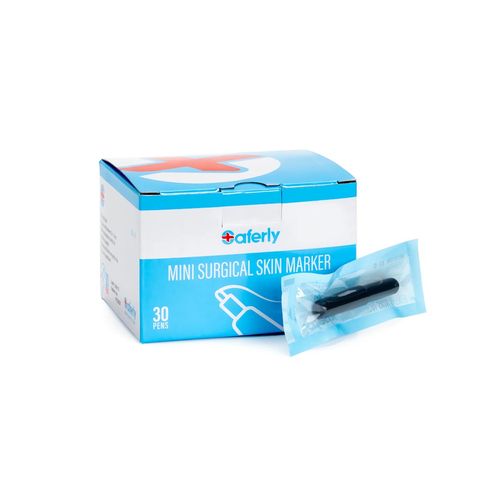 Saferly White Mini Surgical Skin Marker — Single or Box of 30 - Darklab Tattoo SuppliesSaferly White Mini Surgical Skin Marker — Single or Box of 30