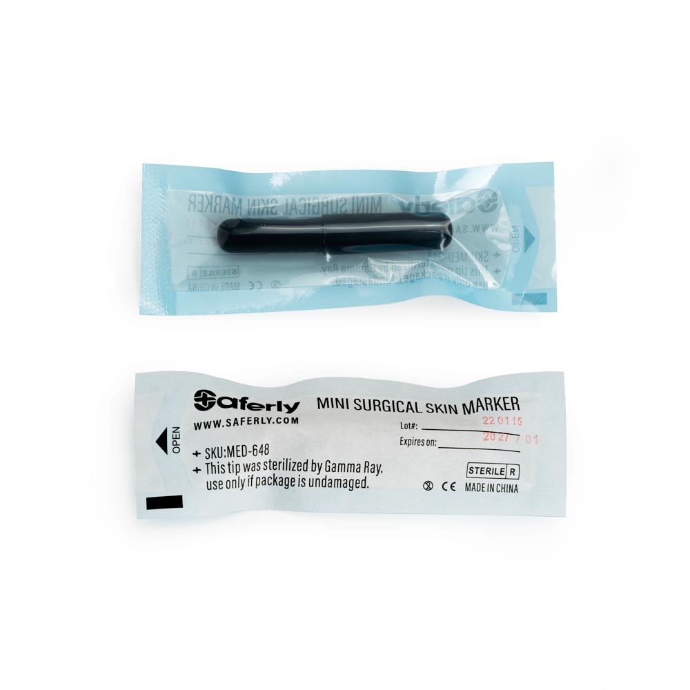 Saferly White Mini Surgical Skin Marker — Single or Box of 30 - Darklab Tattoo SuppliesSaferly White Mini Surgical Skin Marker — Single or Box of 30