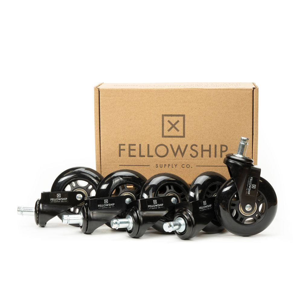 Fellowship Rollerblade Chair Wheels — Box of 5 - Darklab Tattoo SuppliesFellowship Rollerblade Chair Wheels — Box of 5