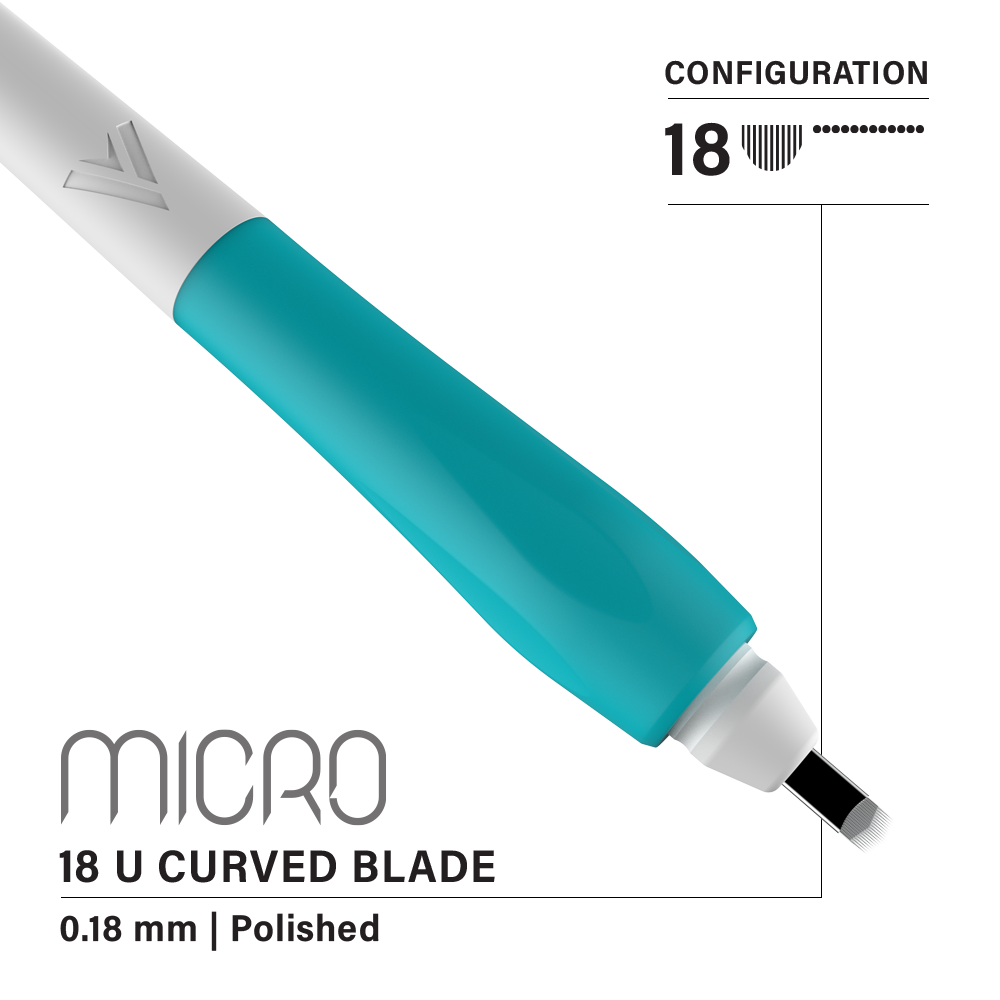Vertix Micro Microblade - U Curved Blade - Pack of 10 Microblades - Darklab Tattoo Supplies