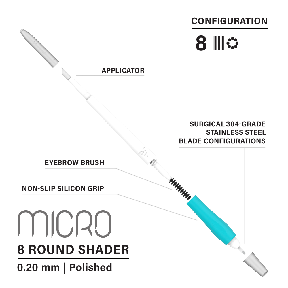 Vertix Micro Microblade - Round Shader Blade - Pack of 10 Microblades - Darklab Tattoo Supplies