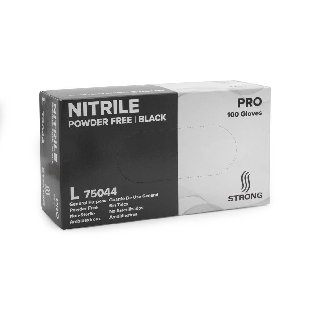 Strong Pro Black Disposable Nitrile 4gm Gloves - Box of 100 - Darklab Tattoo Supplies