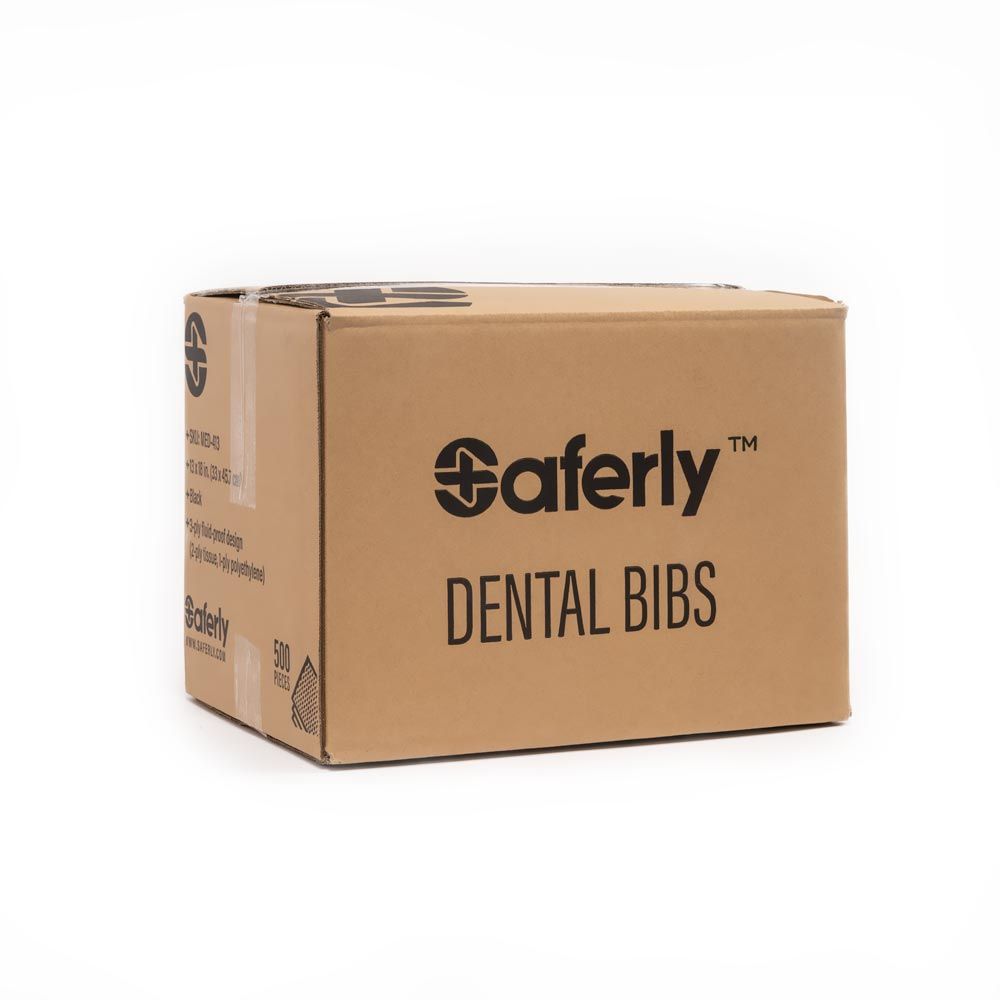 Saferly Medical Black Dental Bibs — 13” x 18” — Case of 500 - Darklab Tattoo Supplies