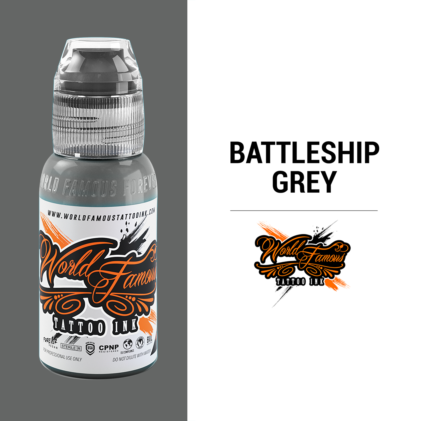 Battleship Grey | World Famous Tattoo Ink - Darklab Tattoo Supplies