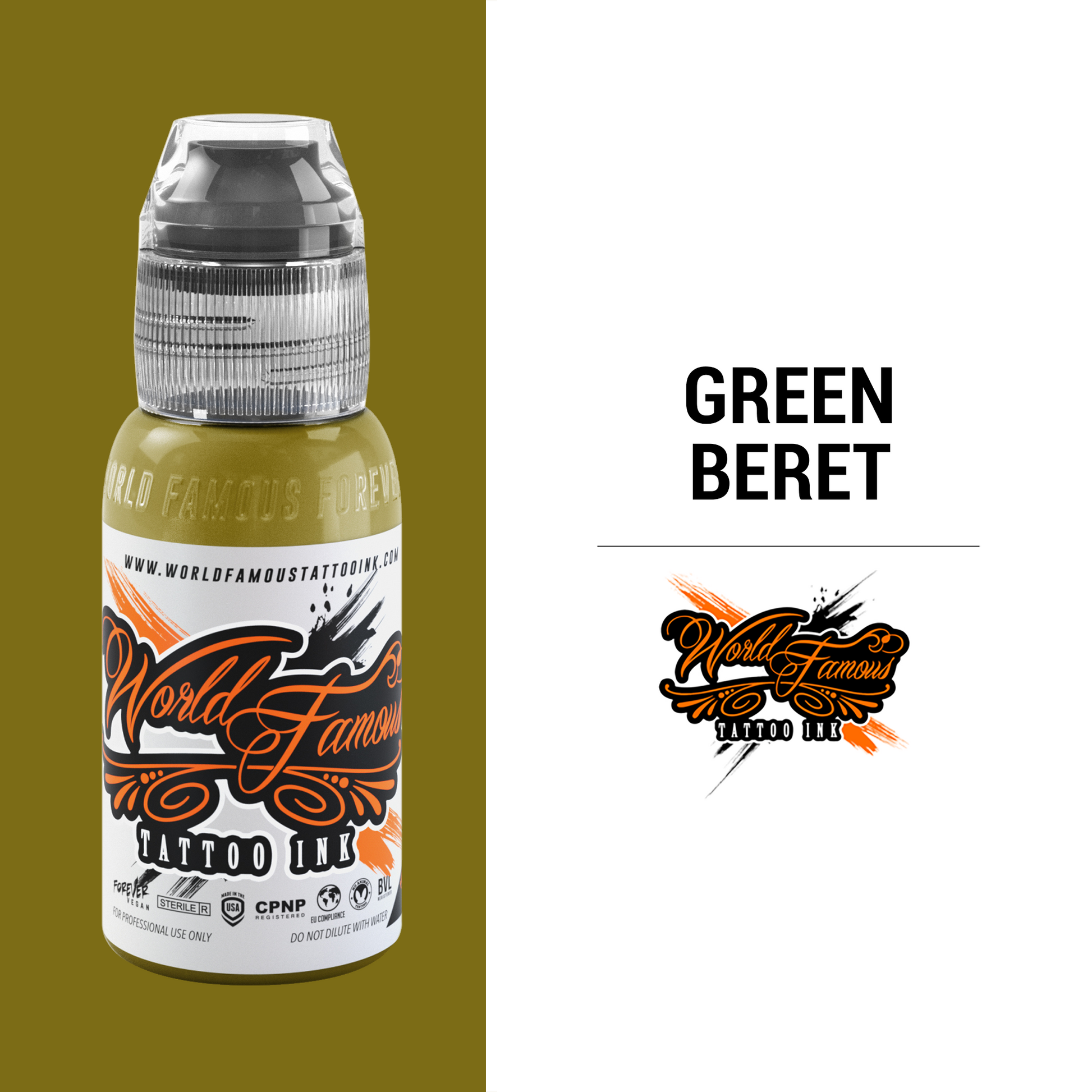 Green Beret | World Famous Tattoo Ink - Darklab Tattoo SuppliesGreen Beret | World Famous Tattoo Ink