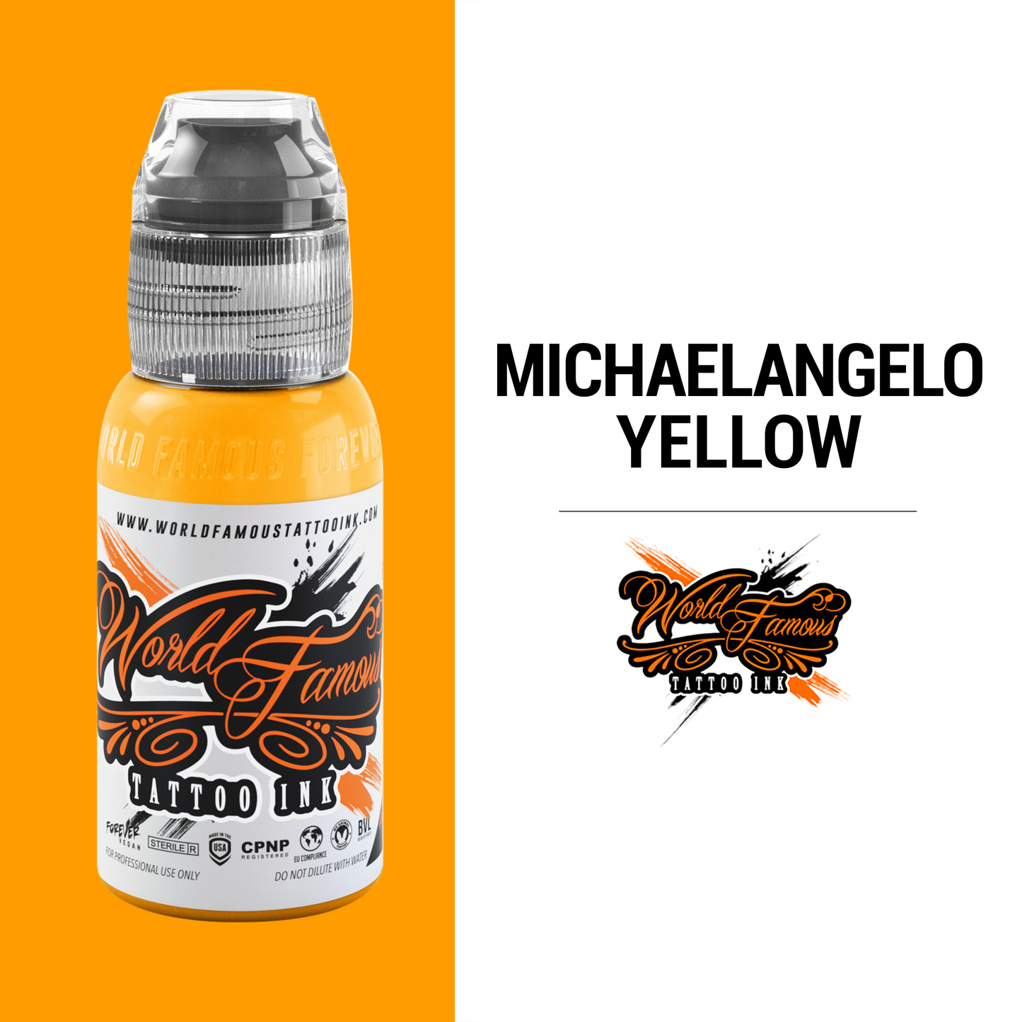 Michaelangelo Yellow | World Famous Tattoo Ink - Darklab Tattoo Supplies