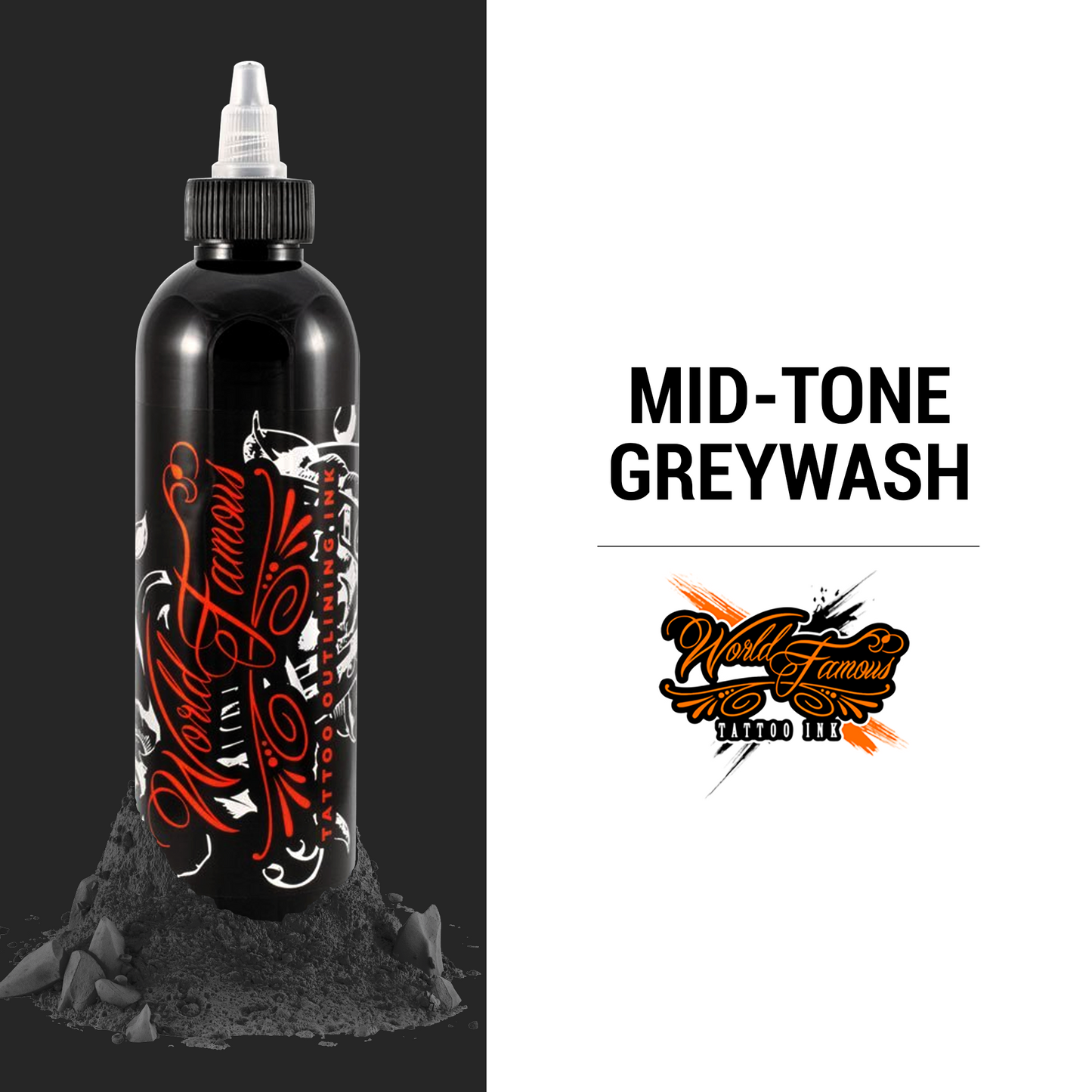 Mid-Tone Greywash 8oz | World Famous Tattoo Ink - Darklab Tattoo Supplies