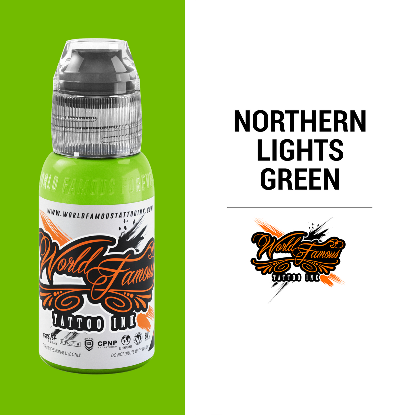 Northern Lights Green | World Famous Tattoo Ink - Darklab Tattoo Supplies