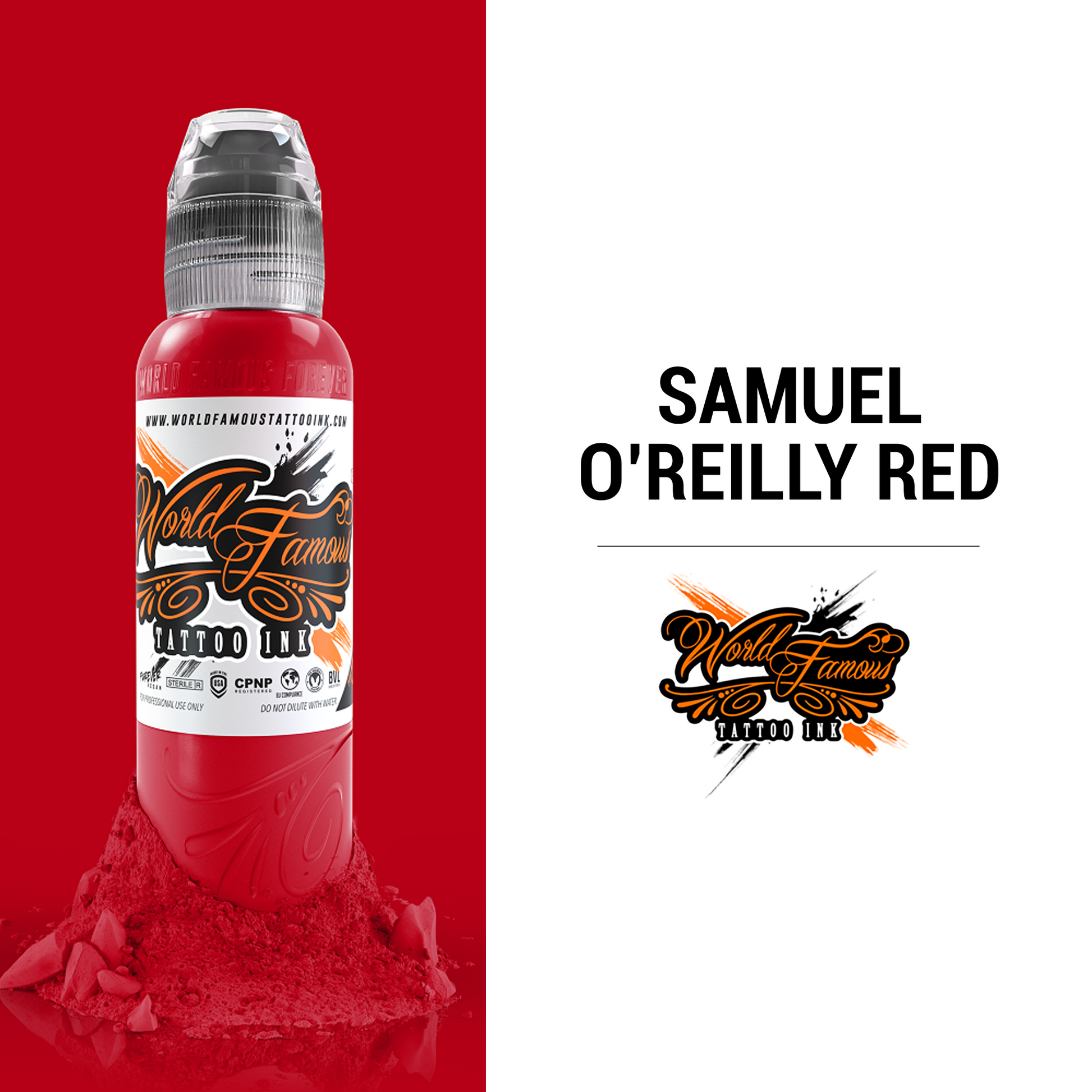 Samuel O'Reilly Red | World Famous Tattoo Ink - Darklab Tattoo SuppliesSamuel O'Reilly Red | World Famous Tattoo Ink