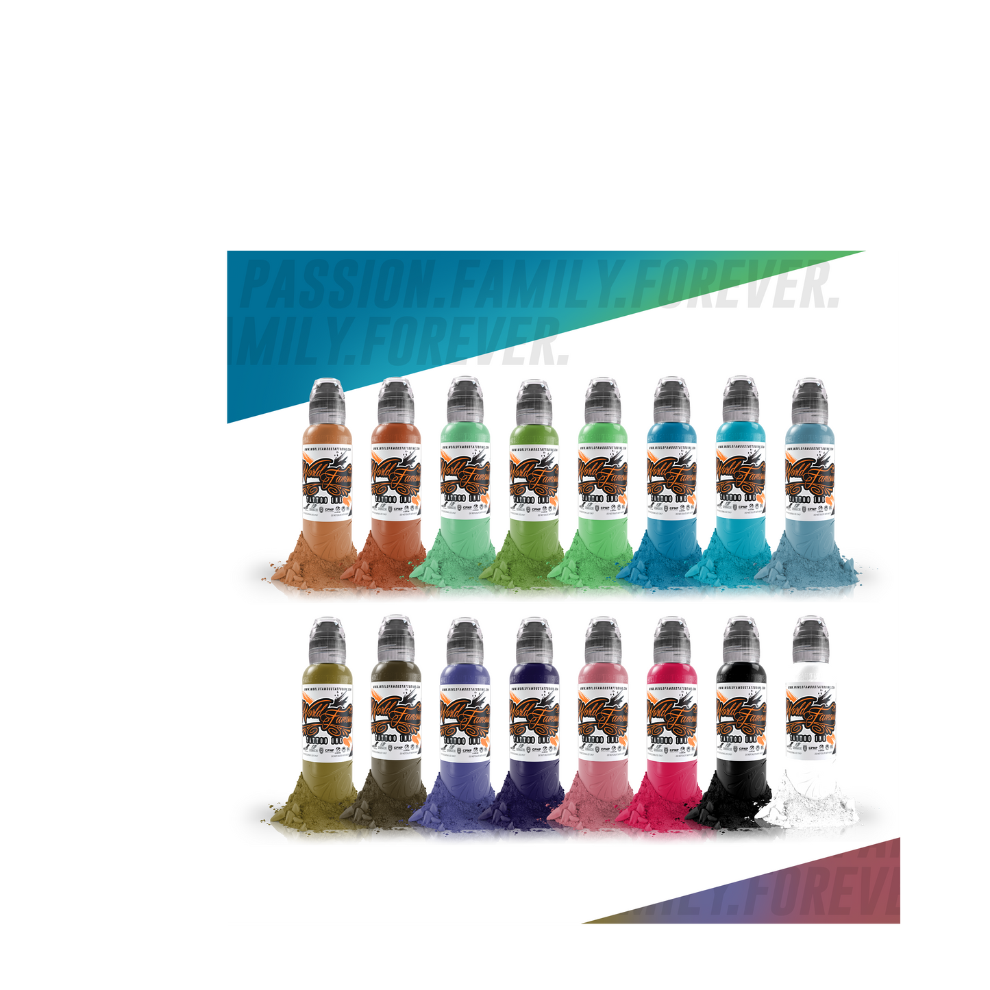 16 Color Ink Set #1 | World Famous Tattoo Ink - Darklab Tattoo Supplies