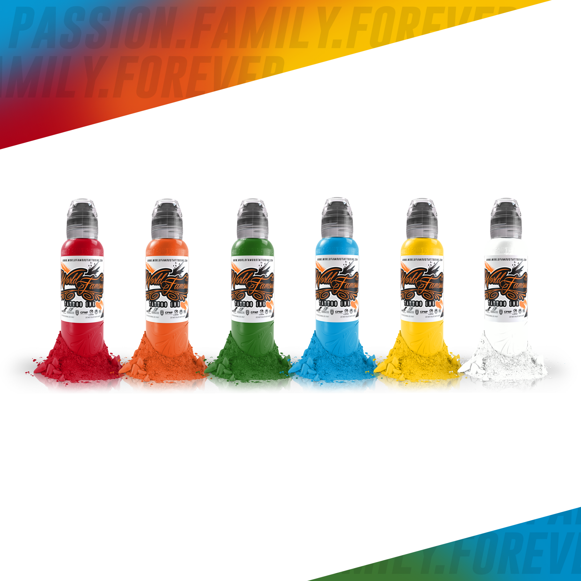 6 Color Simple Set | World Famous Tattoo Ink - Darklab Tattoo Supplies6 Color Simple Set | World Famous Tattoo Ink