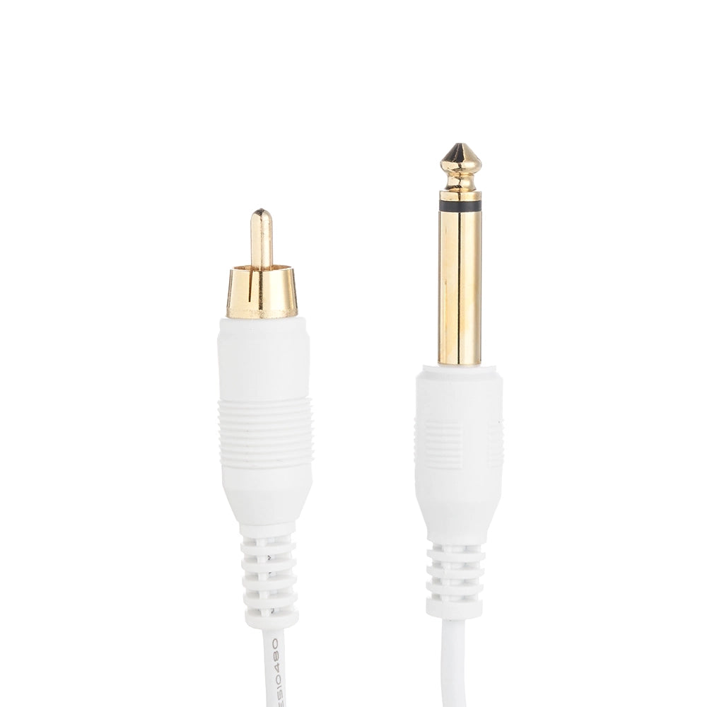 Darklab 6’ Straight RCA Cable — White - Darklab Tattoo SuppliesDarklab 6’ Straight RCA Cable — White