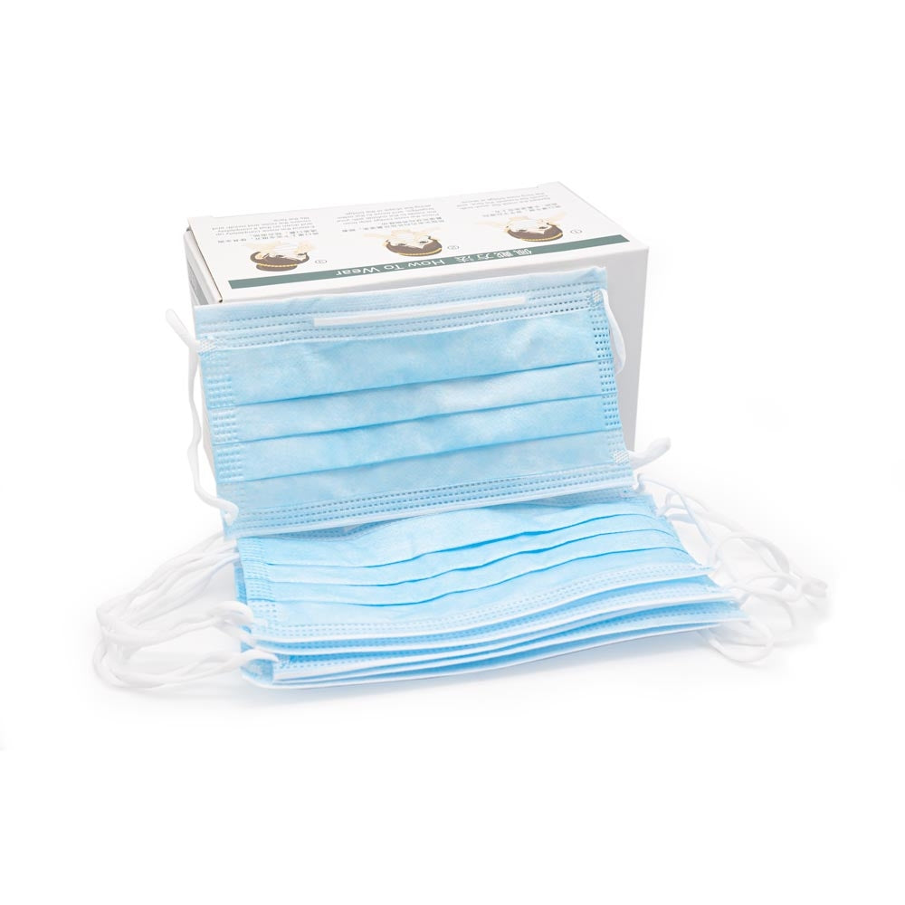 Disposable Face Masks — Box of 50 — Blue or Black - Darklab Tattoo SuppliesDisposable Face Masks — Box of 50 — Blue or Black