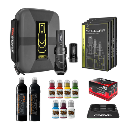 FK Irons Flux Max Pro Bundle With 2 PowerBolt Batteries – Pick Color and Stroke Length - Darklab Tattoo SuppliesFK Irons Flux Max Pro Bundle With 2 PowerBolt Batteries – Pick Color and Stroke Length