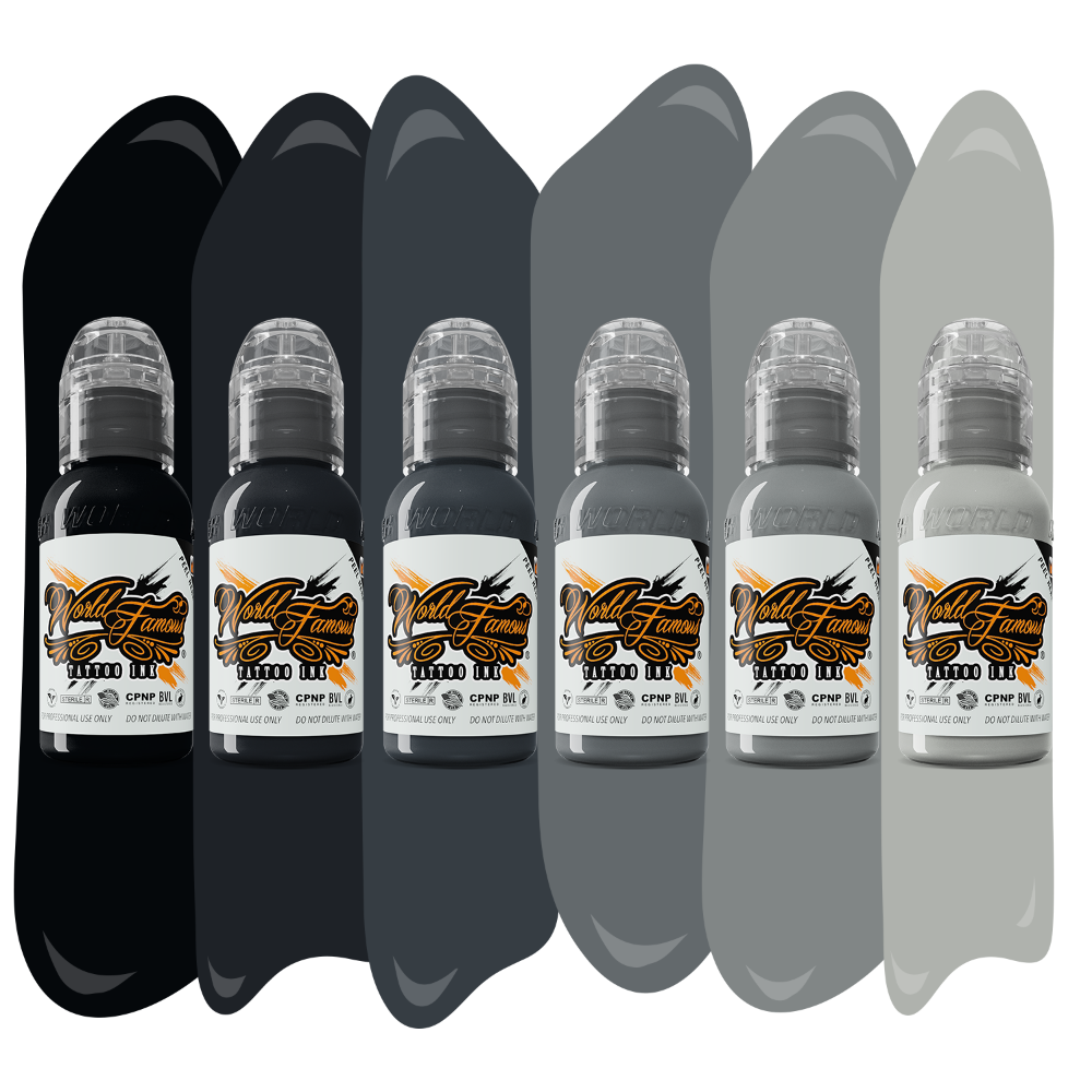 Mono Chromatic Set — World Famous Tattoo Ink — Pick Size - Darklab Tattoo Supplies
