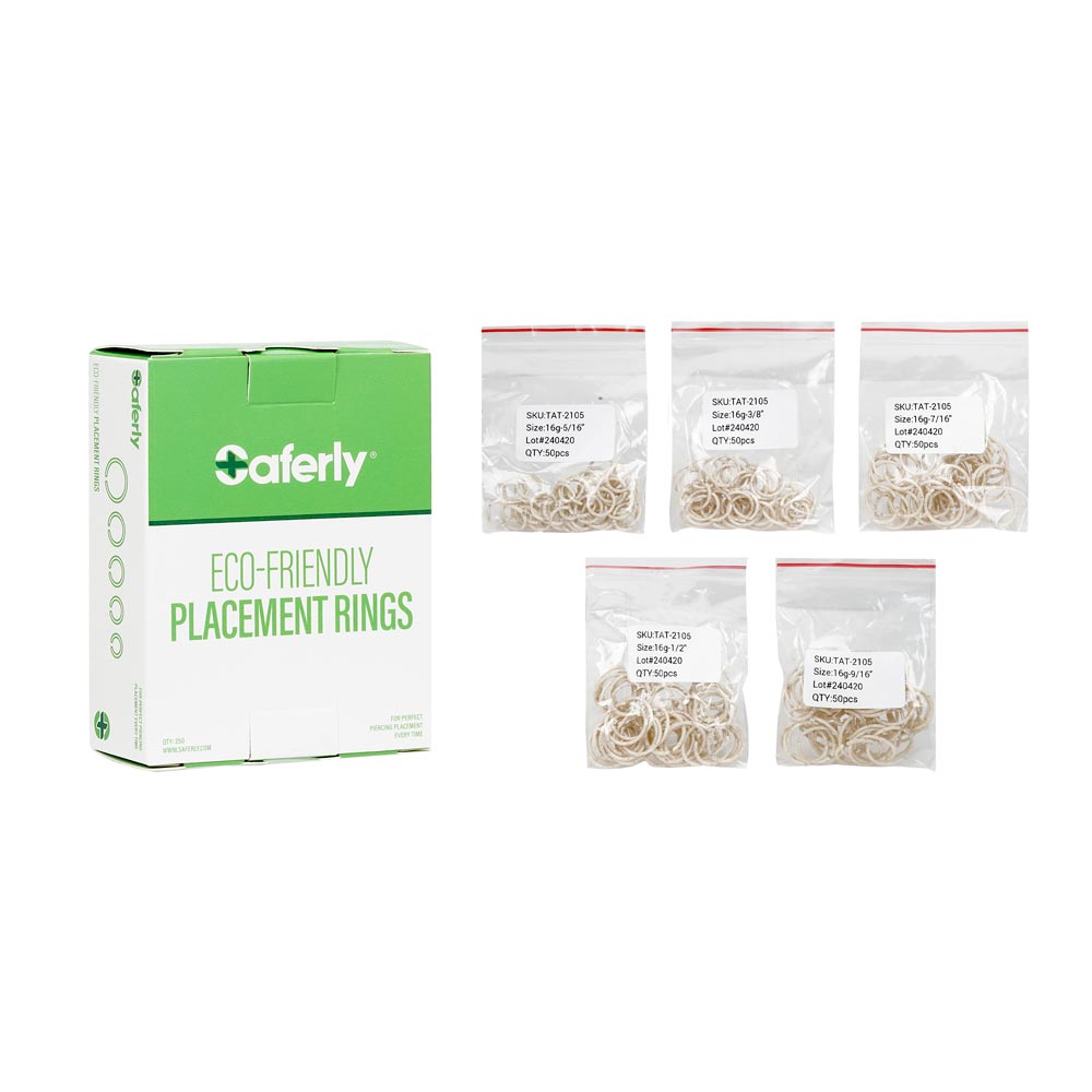 Saferly Biodegradable Placement Rings — Box of 250