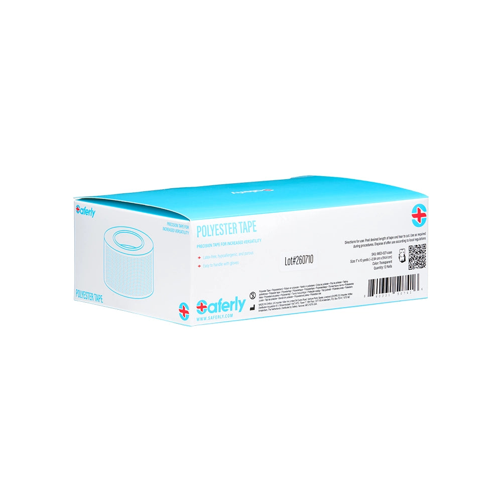 Saferly Polyester Medical Tape — Case of 12 RollsSaferly Polyester Medical Tape — Case of 12 Rolls