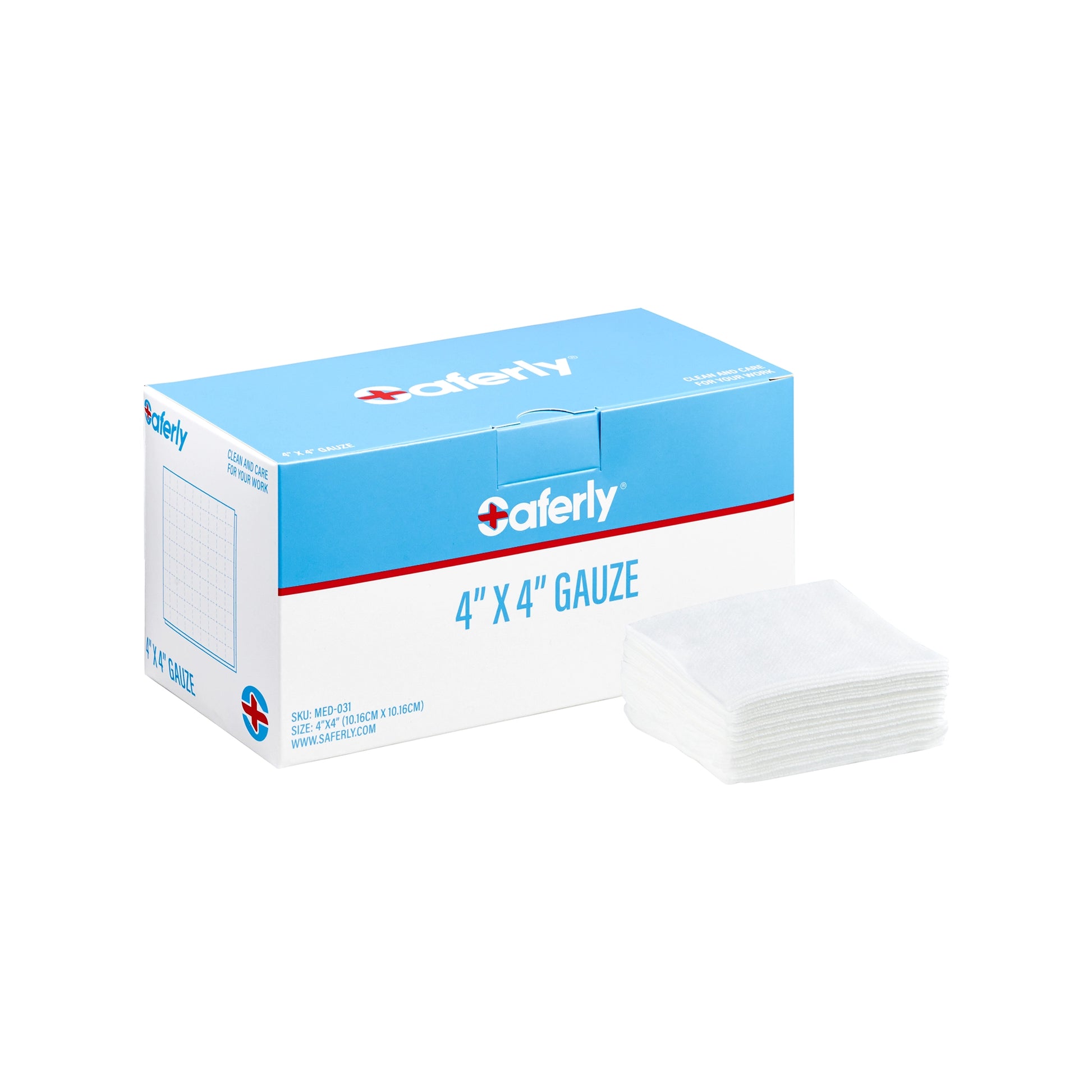 Saferly Gauze — Box of 200 — Pick Size 4" x 4"Saferly Gauze — Box of 200 — Pick Size