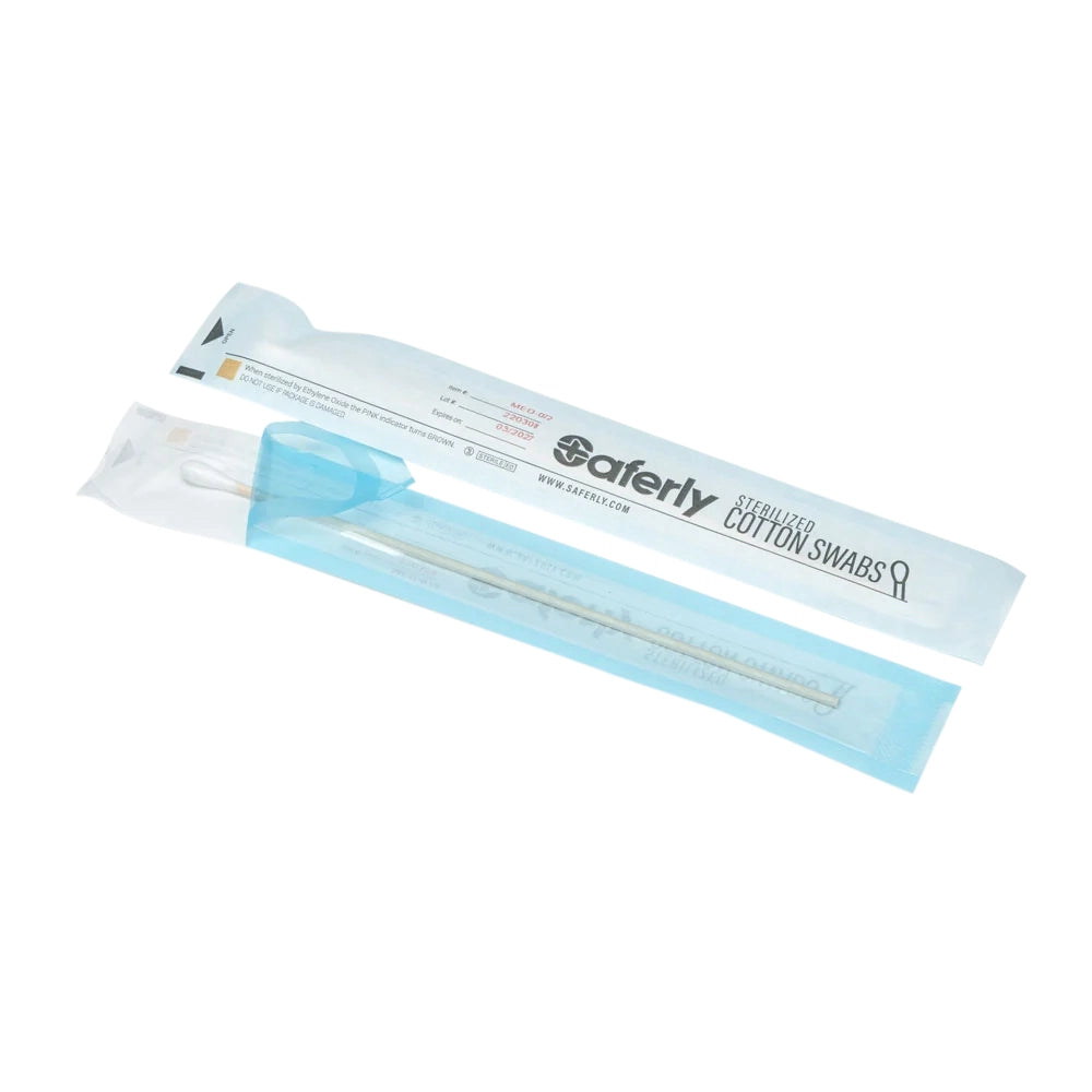 Saferly Sterilized Cotton Swabs — Box of 100