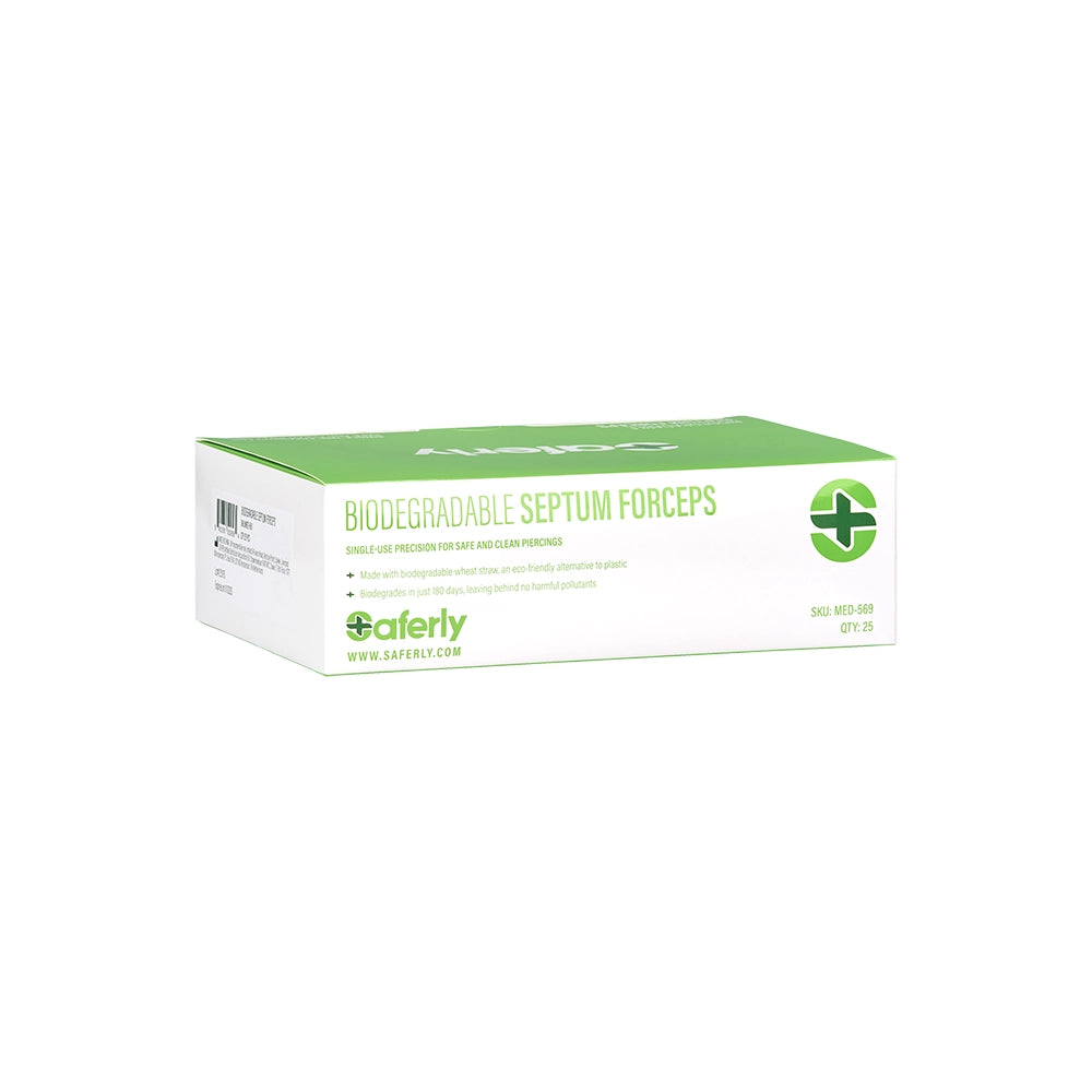 Saferly Biodegradable Septum Forceps — Box of 25Saferly Biodegradable Septum Forceps — Box of 25