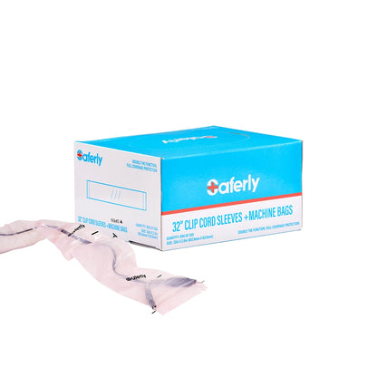 Saferly 32" Clip Cord Sleeves + Machine BagsSaferly 32" Clip Cord Sleeves + Machine Bags — Box of 200 — Pick Color